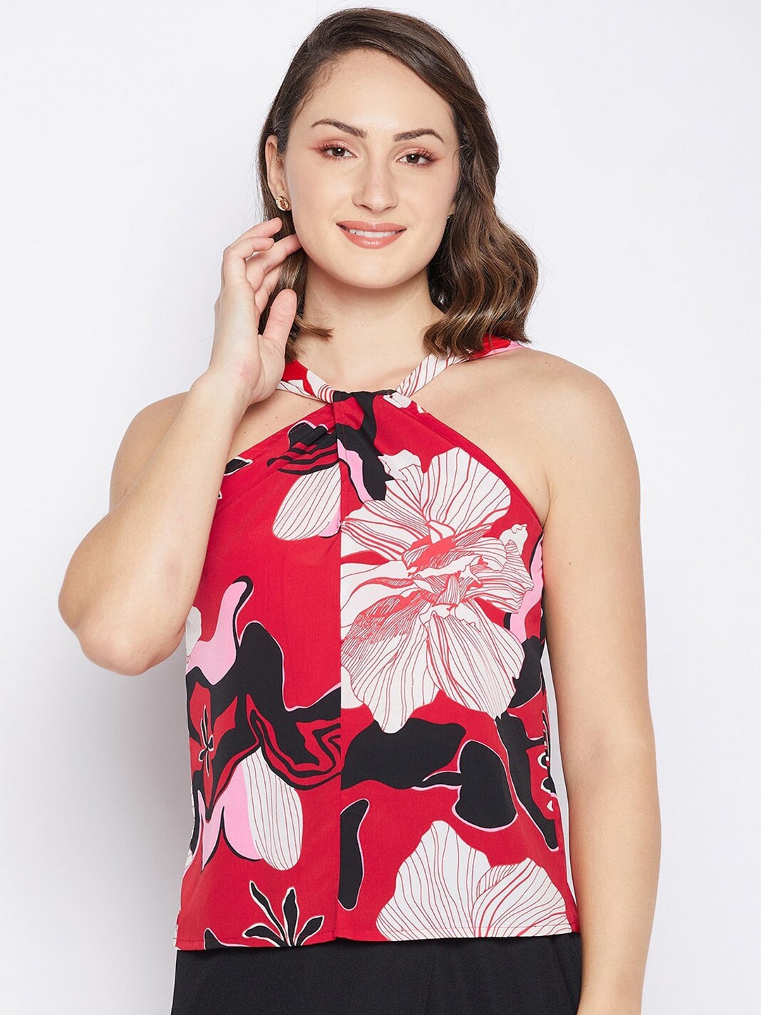 

Fashfun Floral Printed Top, Red