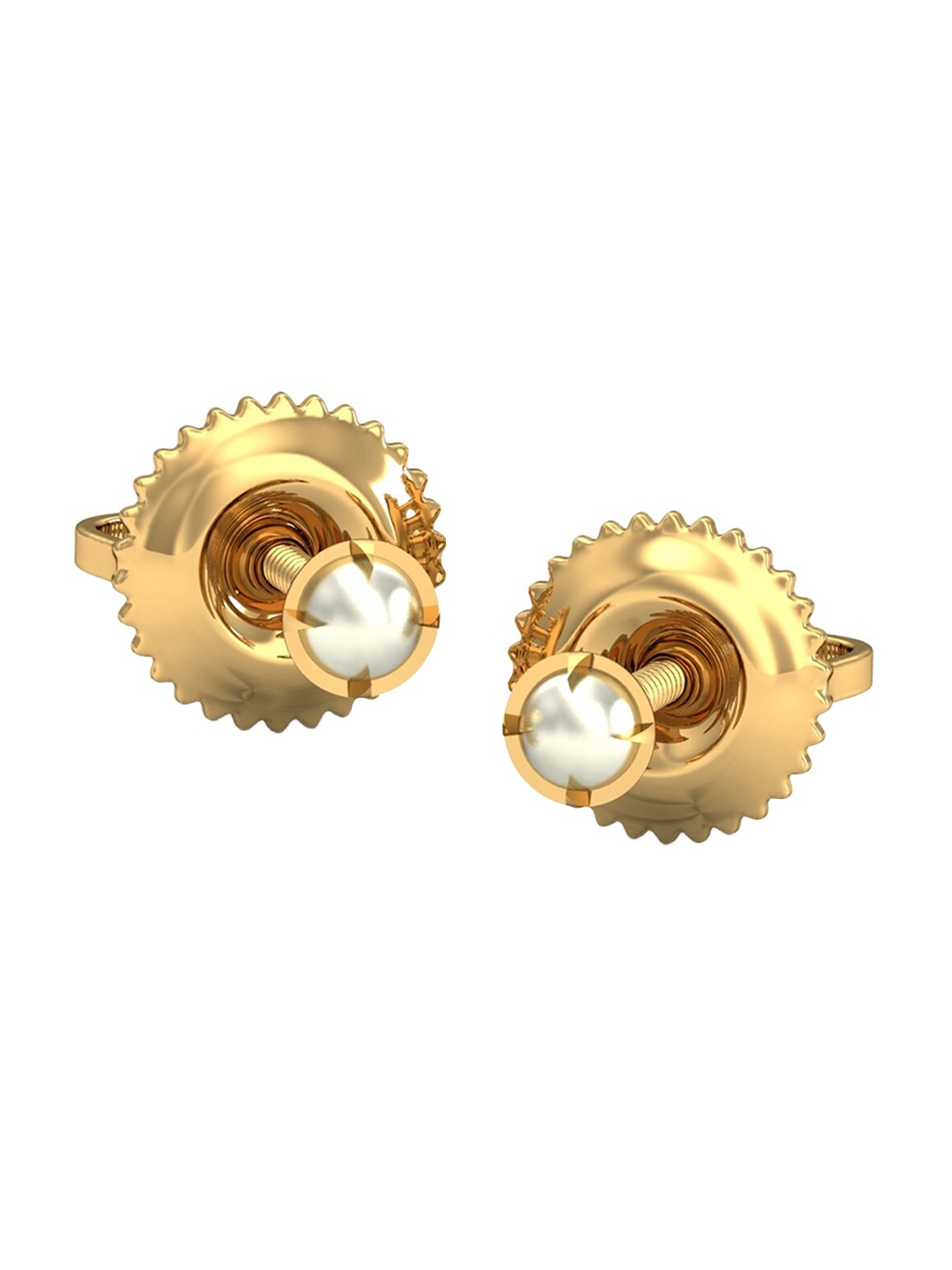 

KUBERBOX Ashen 18KT Gold 7 Pearls Earrings- 2.7 gm