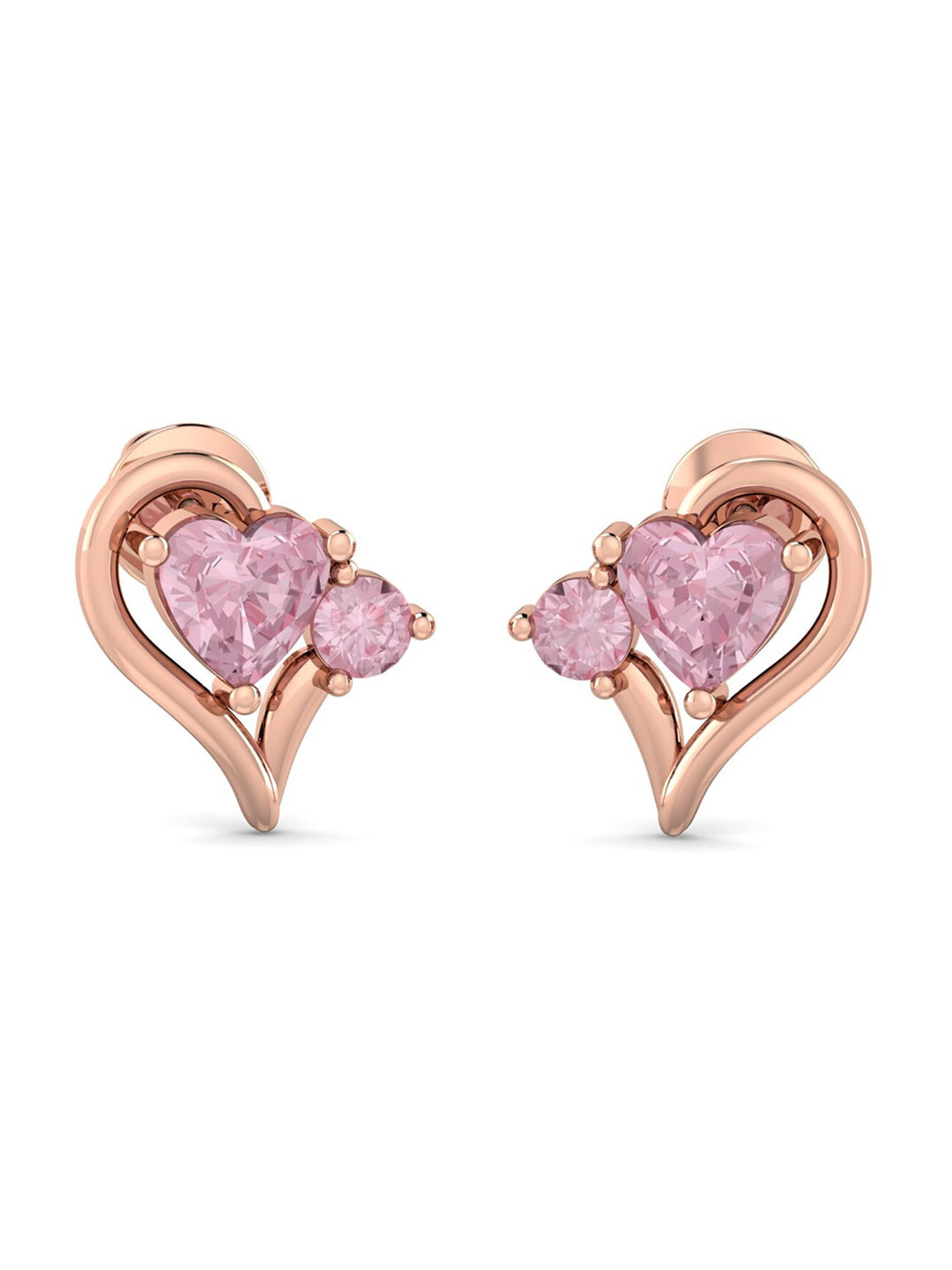 

KUBERBOX Aliza 18KT Rose Gold Heart Earrings-2.59 g