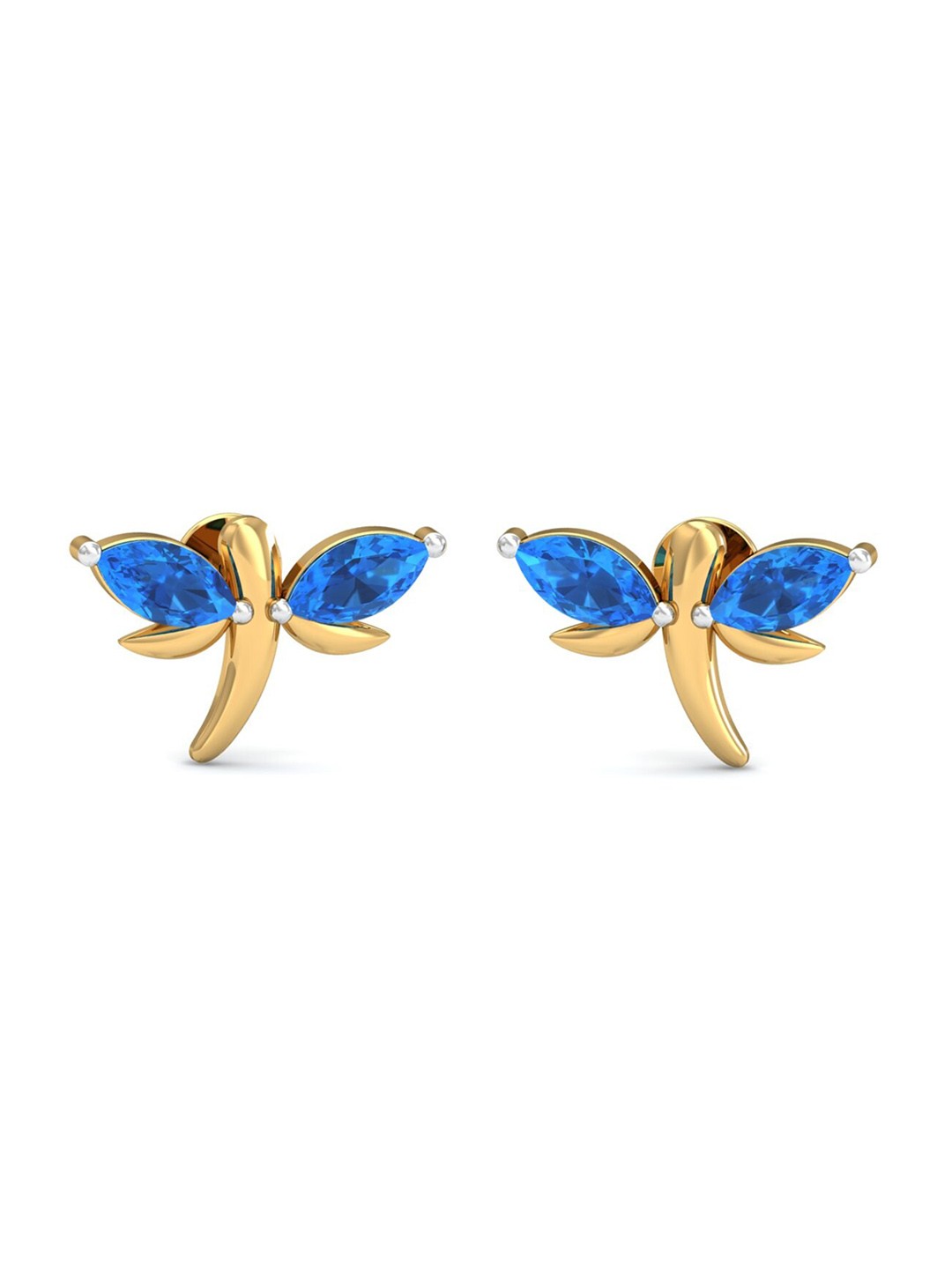 

KUBERBOX Flutter 18KT Gold Topaz-Studded Earrings - 2.42 gm