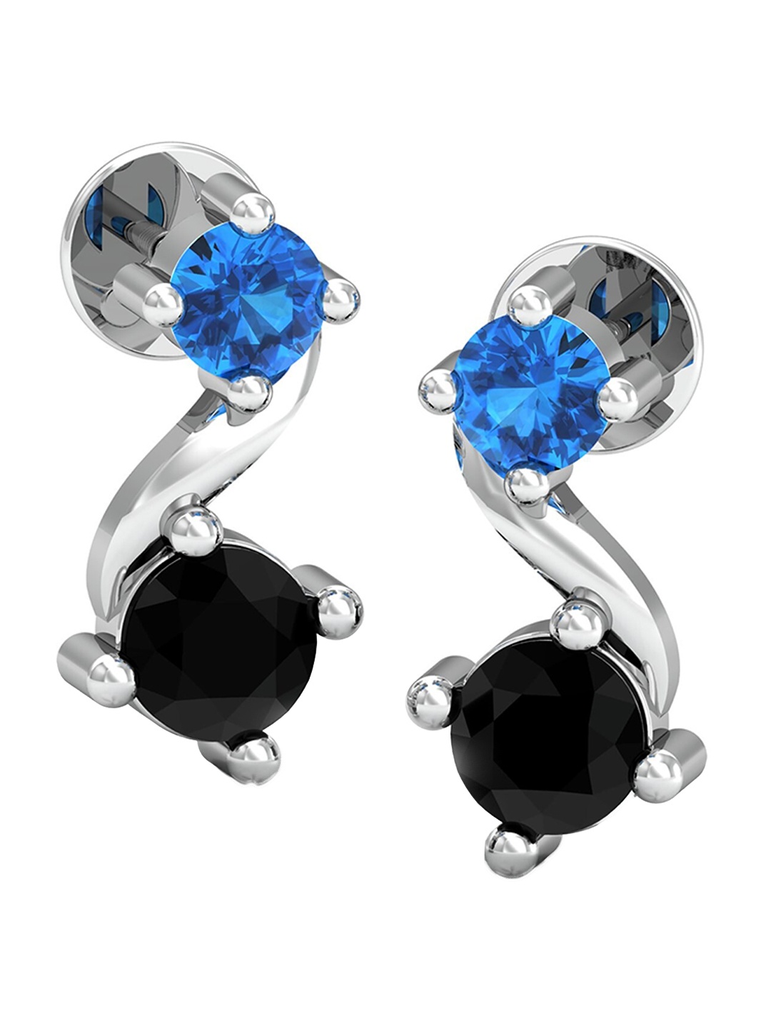 

KUBERBOX 18KT White Gold Stud Earrings With Diamonds- 3.02 gm, Silver