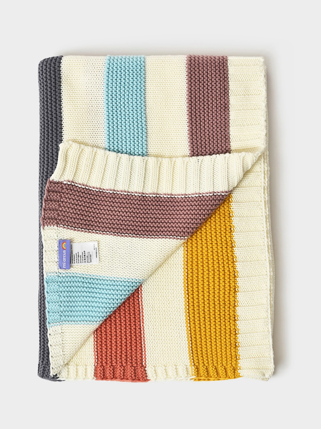 

MiArcus Kids Multicolor Striped AC Room Blanket, White