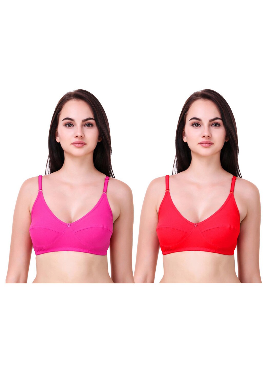 

Piylu Pack Of 2 Full Coverage Bra, Pink