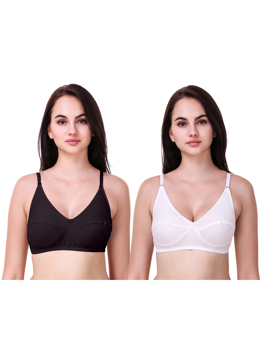 

Piylu Pack Of 2 Full Coverage Bra, Black