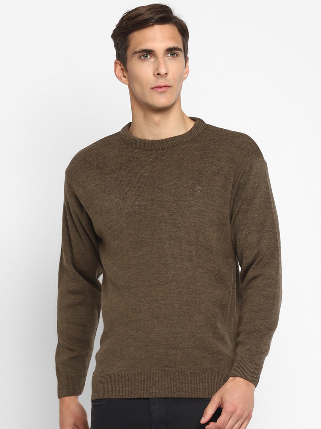 

Alan Jones Round Neck Long Sleeves Acrylic Pullover, Brown