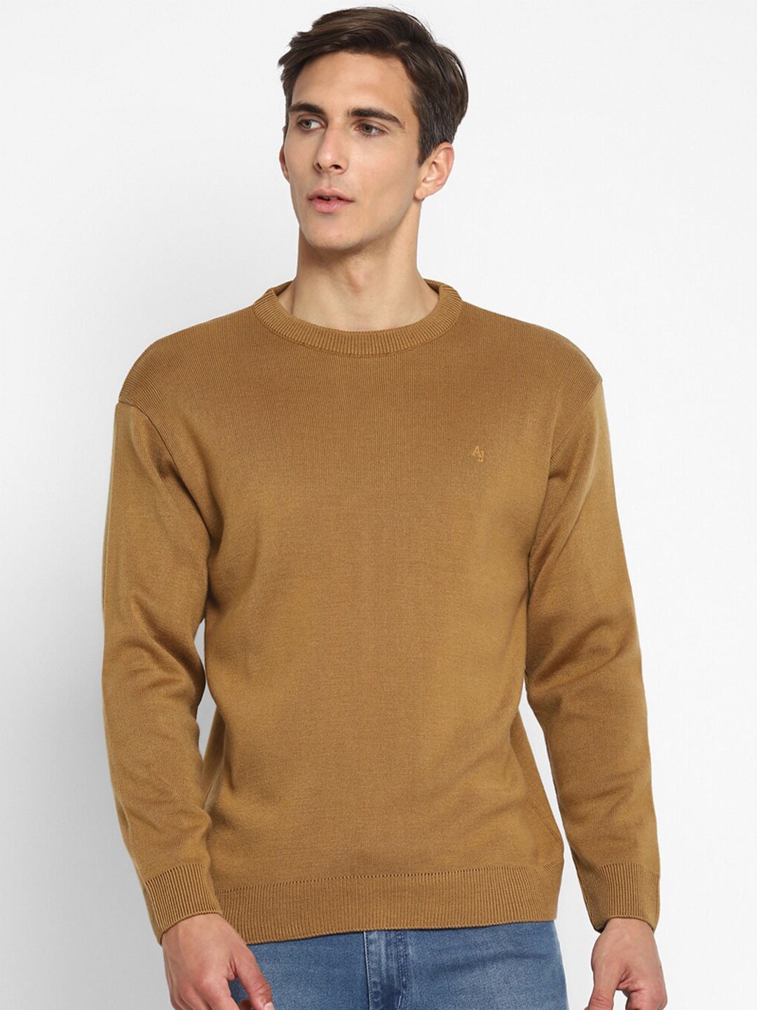 

Alan Jones Round Neck Long Sleeves Acrylic Pullover, Mustard