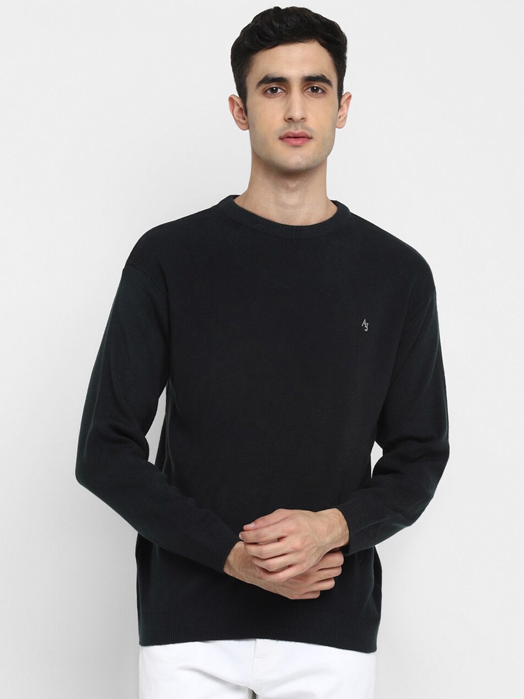 

Alan Jones Round Neck Long Sleeves Acrylic Pullover, Olive