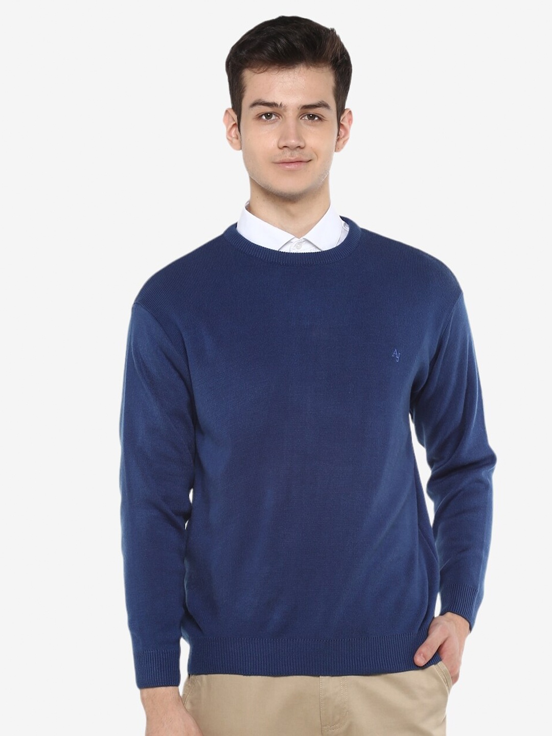 

Alan Jones Round Neck Long Sleeves Acrylic Pullover, Blue