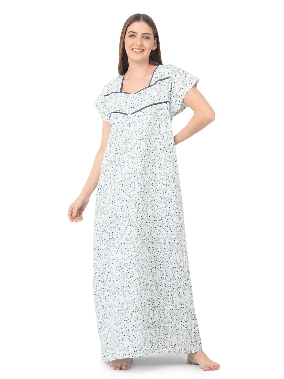 

Noty Floral Printed Maxi Nightdress, White