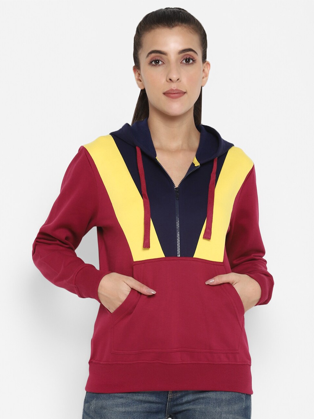 

Alan Jones Colorblocked Hooded Sweatshirt, Maroon