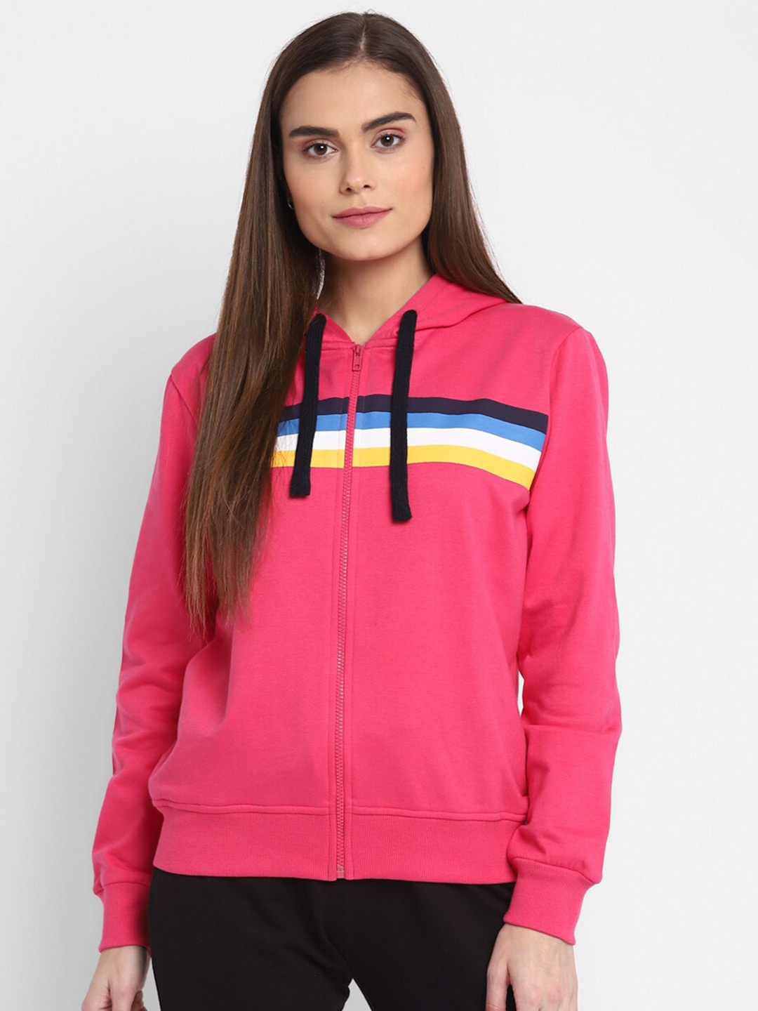 

Alan Jones Striped Hooded Sweatshirt, Pink