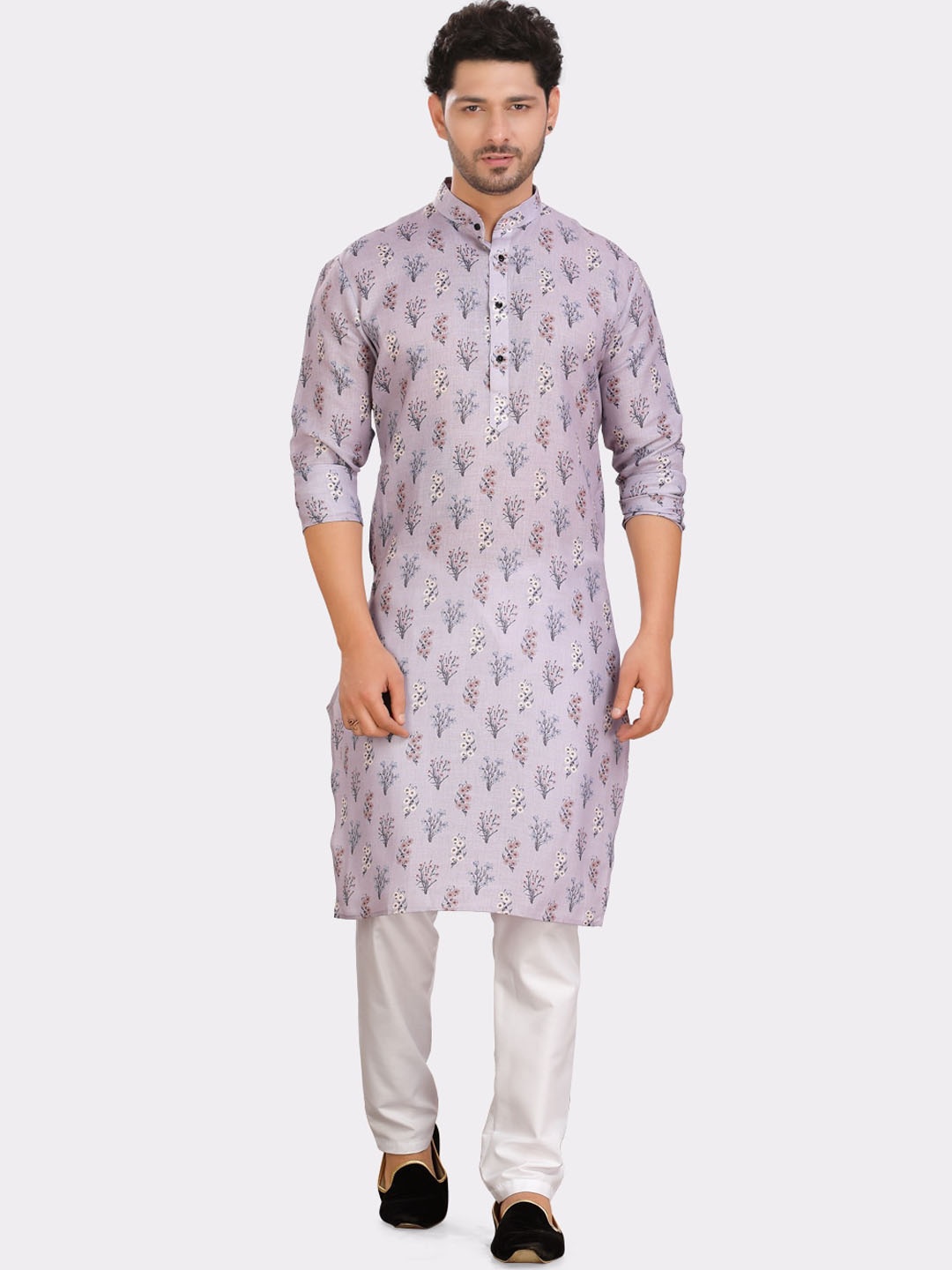 

SHIWAM ETHNIX Indeevar Floral Printed Regular Kurta With Pyjamas, Purple