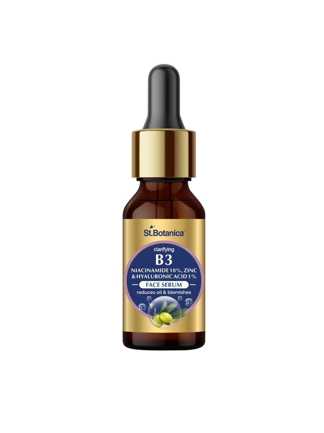 

St.Botanica B3 Niacinamide 10%, Zinc & Hyaluronic Acid 1% Face Serum - 10 ml, Gold