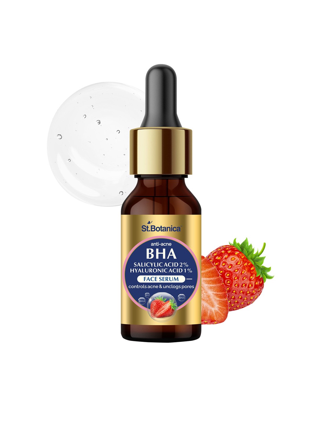 

St.Botanica BHA Salicylic 2% + Hyaluronic Acid 1% Serum to Control Acne - 10 ml, Gold