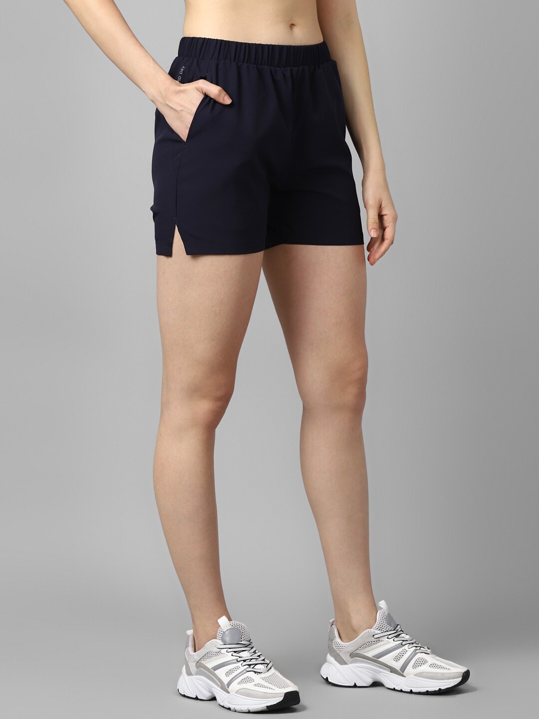

Alan Jones Women Active Wear Regular Fit Sports Shorts, Navy blue