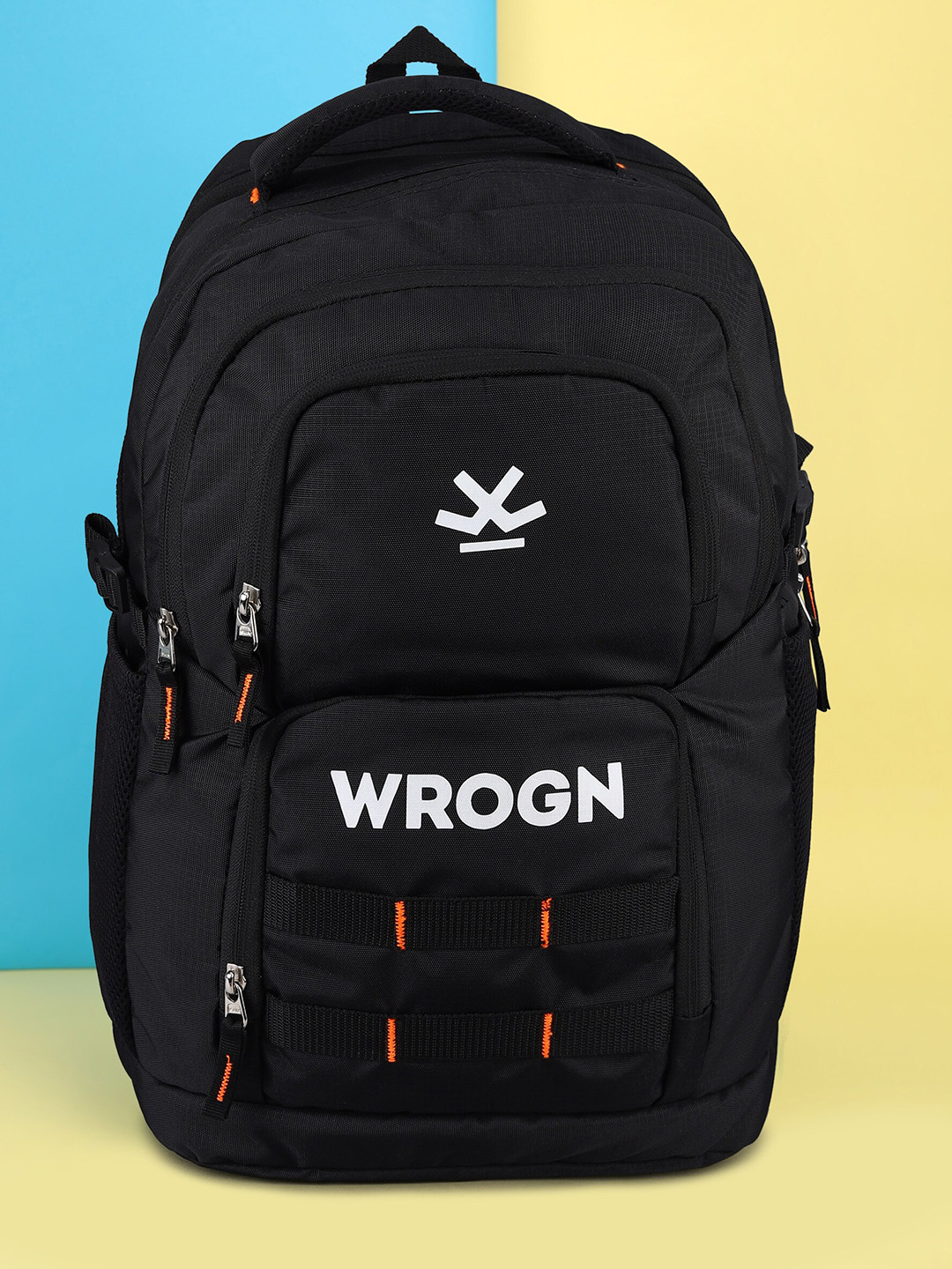 

WROGN Unisex Brand Logo Backpack With Reflective Strip, Black