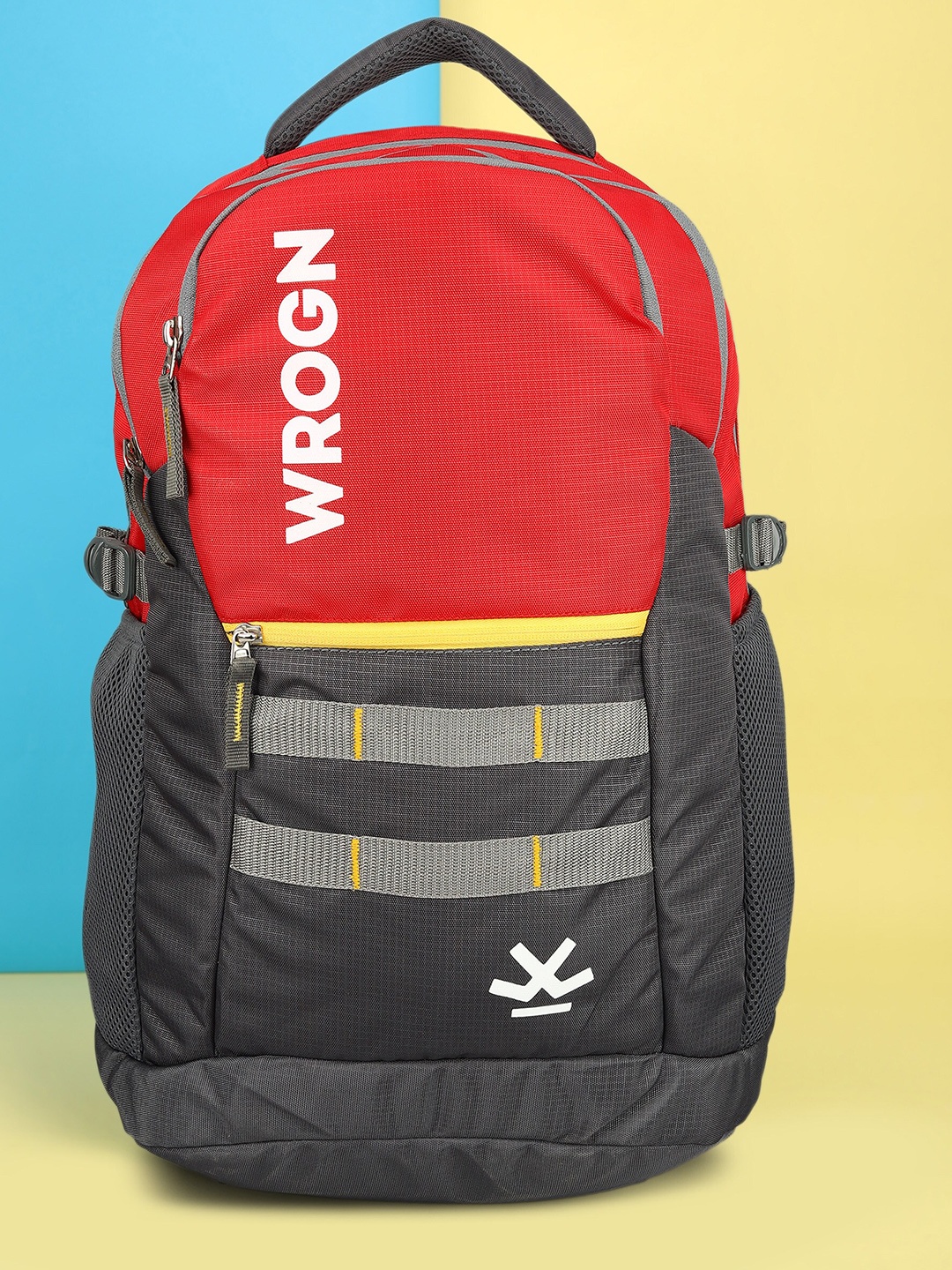 

WROGN Unisex Brand Logo Backpack With Reflective Strip, Grey