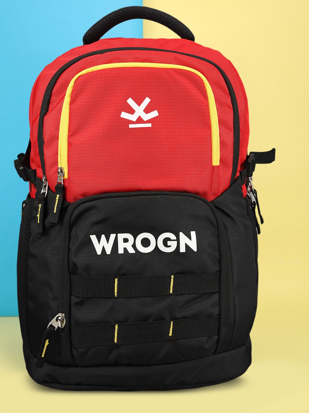

WROGN Unisex Brand Logo Backpack With Reflective Strip, Black