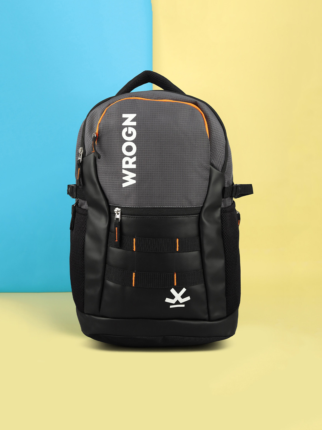 

WROGN Unisex Brand Logo Backpack With Reflective Strip, Black