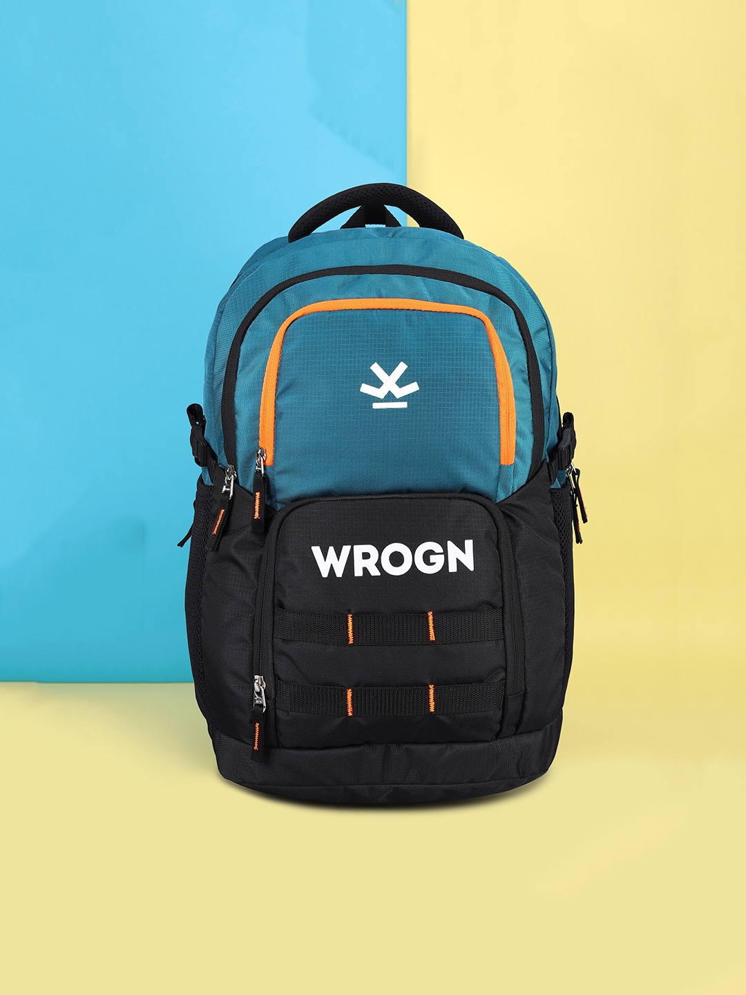 

WROGN Unisex Brand Logo Water Resistant Backpack With Reflective Strip, Black