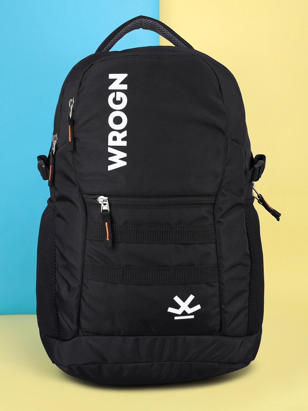

WROGN Unisex Brand Logo Backpack With Reflective Strip, Black