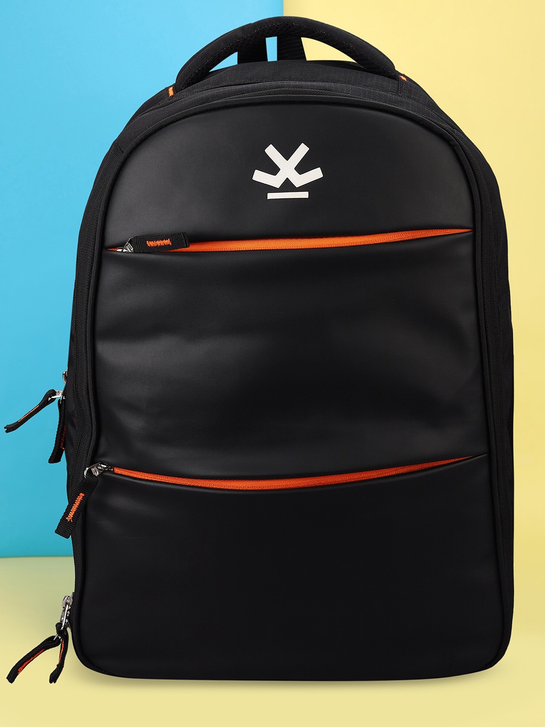 

WROGN Unisex Brand Logo Water Resistant Backpack With Reflective Strip, Black