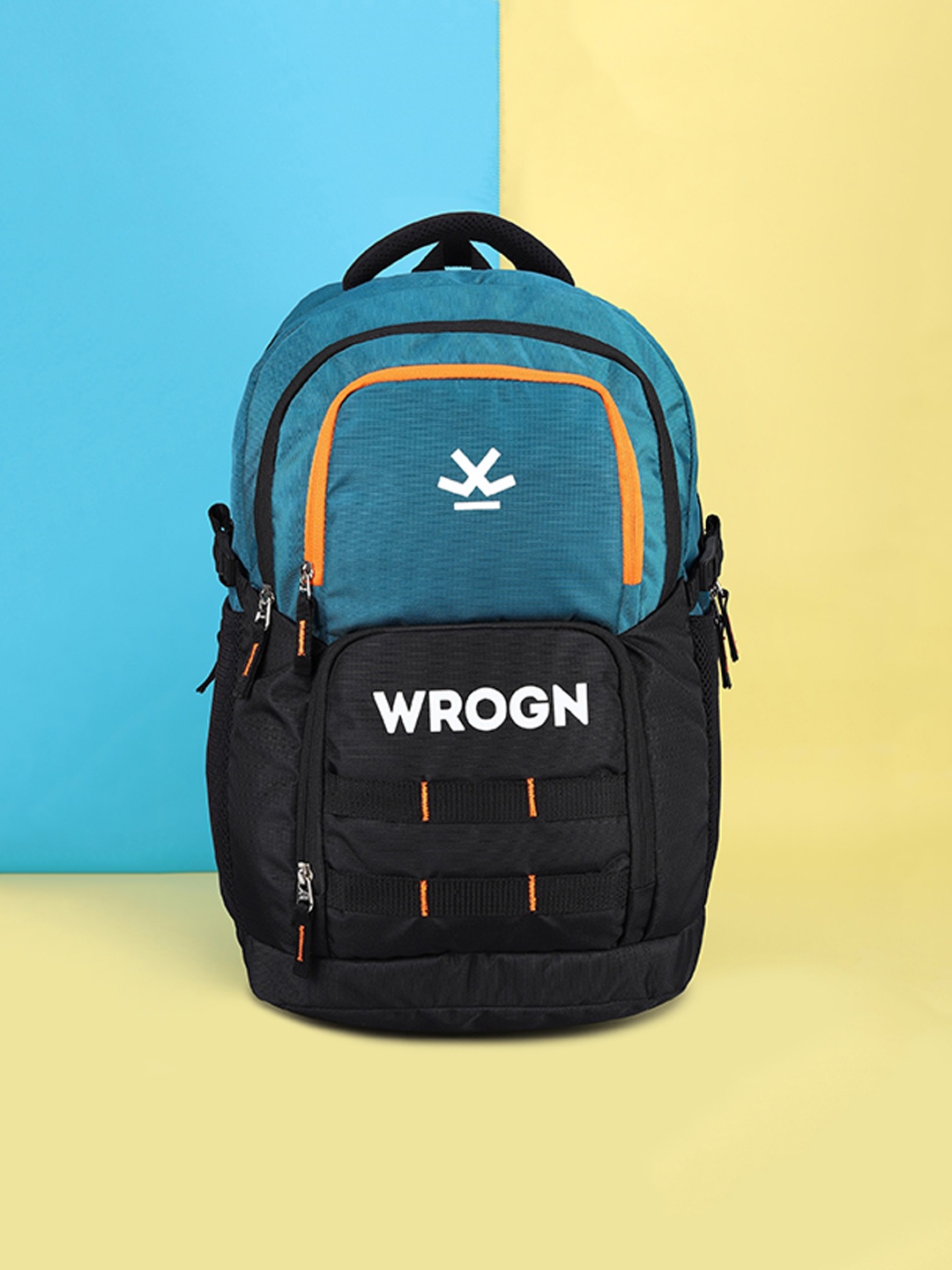 

WROGN Unisex Brand Logo Backpack With Reflective Strip, Black