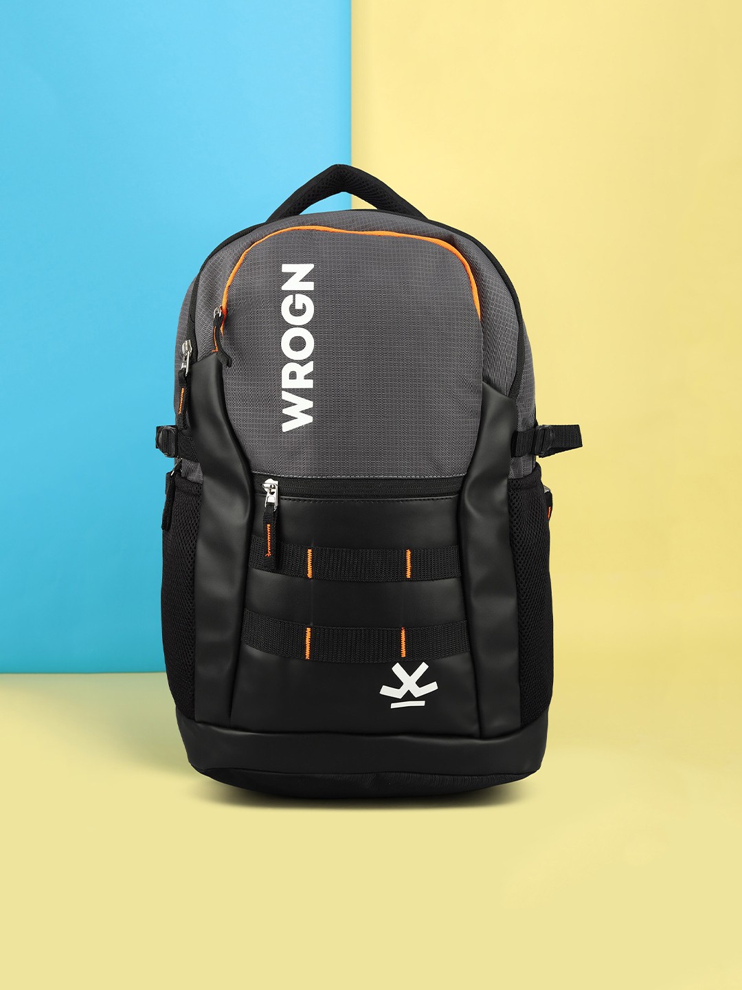 

WROGN Unisex Brand Logo Backpack With Reflective Strip, Black