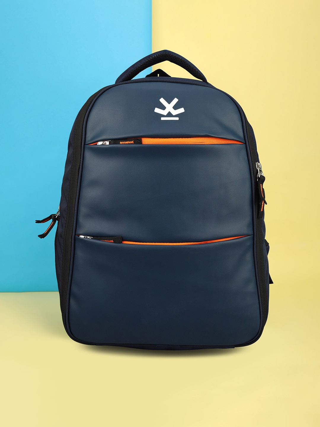 

WROGN Unisex Brand Logo Backpack With Reflective Strip, Navy blue