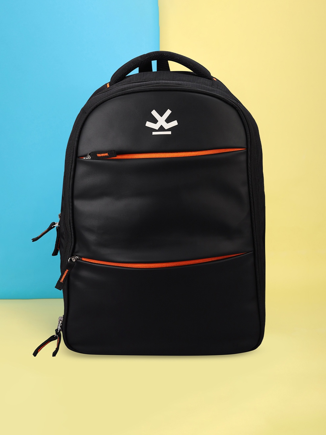 

WROGN Unisex Brand Logo Water Resistant Backpack With Reflective Strip, Black