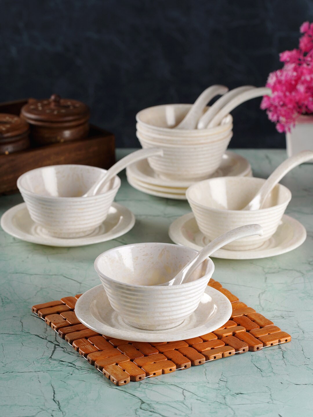 

CDI White 18 Pieces Melamine Glossy Bowls Set