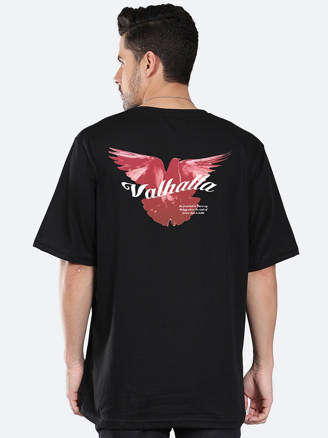 

Mad Over Print Typography Printed Oversized Cotton T-shirt, Black