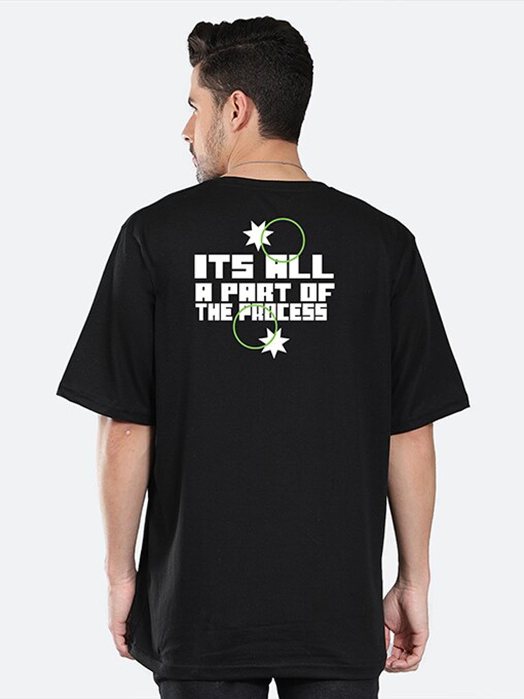 

Mad Over Print Typographical Printed Oversized Cotton T-shirt, Black