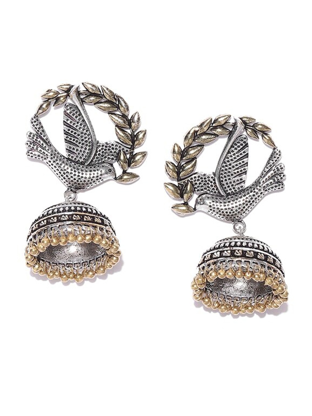 

Infuzze Silver-Plated Contemporary Jhumkas Earrings