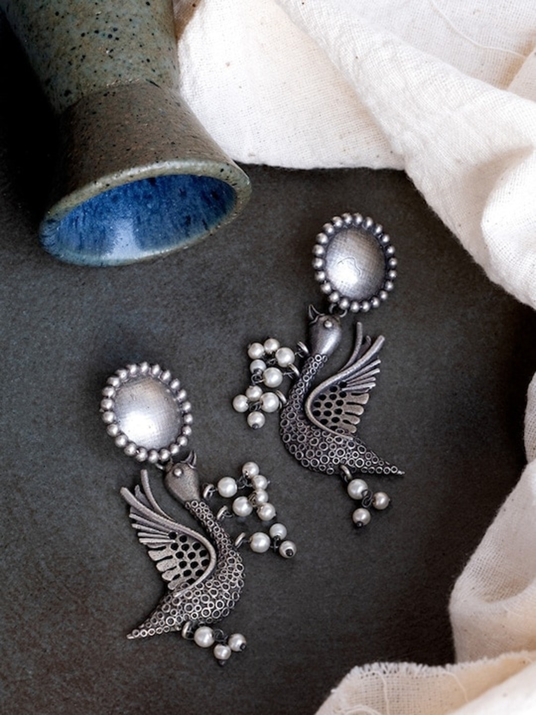 

Infuzze Silver-Plated Contemporary Drop Earrings