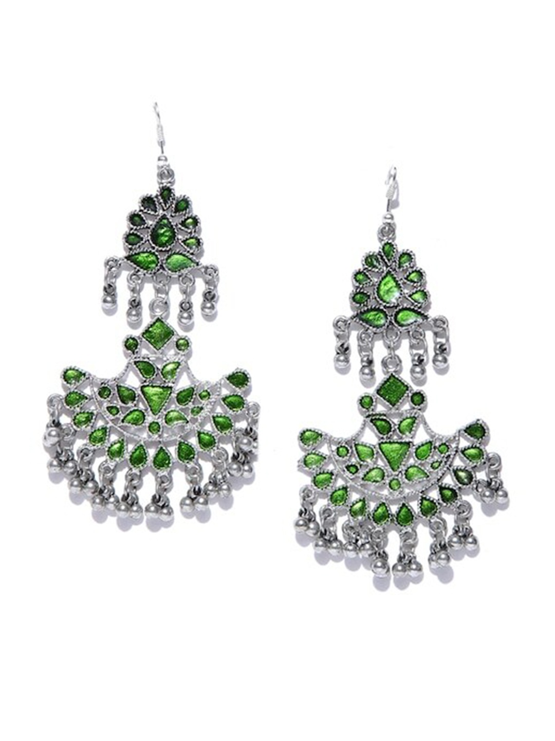 

Infuzze Silver-Plated Contemporary Chandbalis Earrings