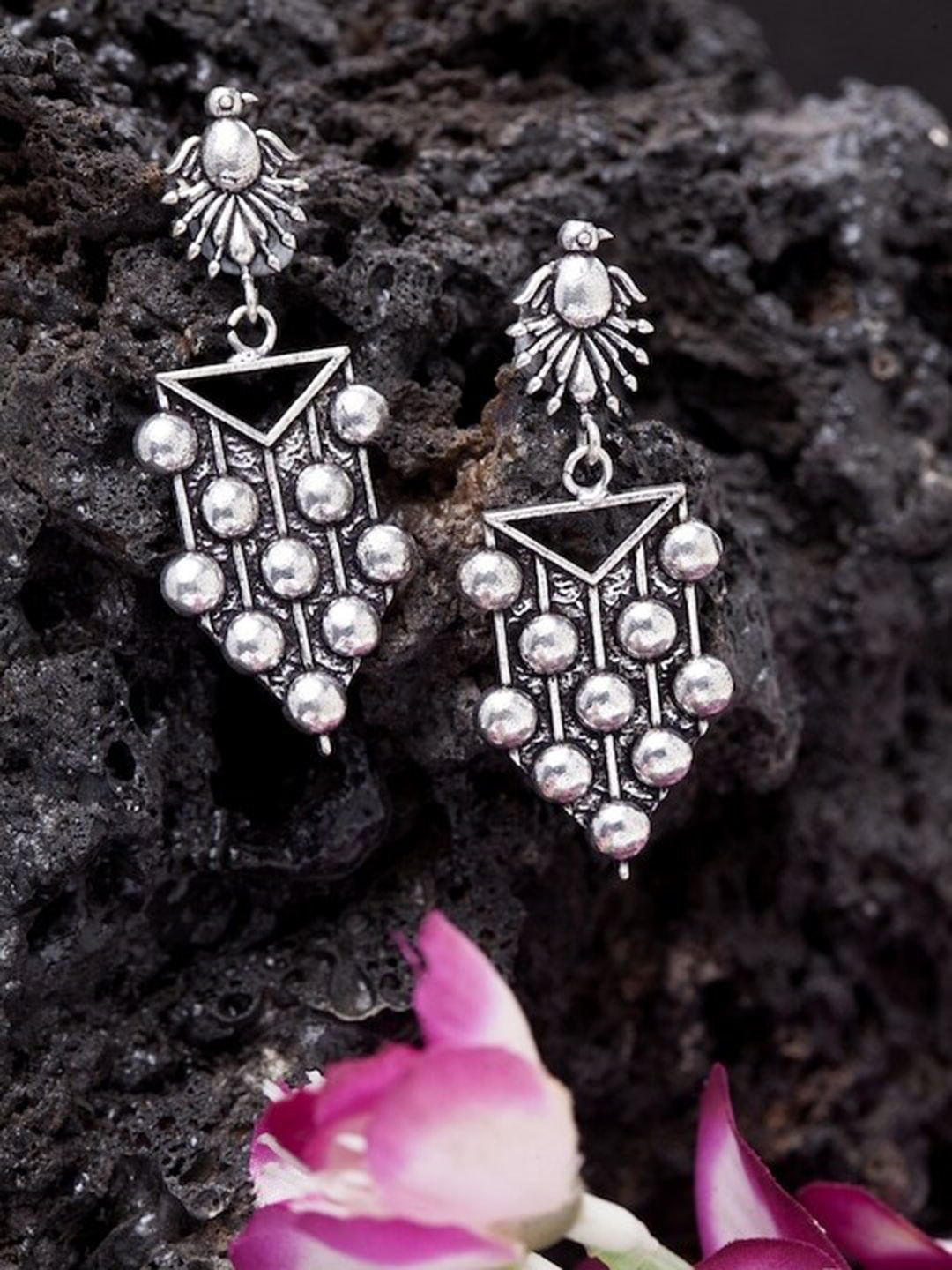 

Infuzze Silver-Plated Contemporary Drop Earrings