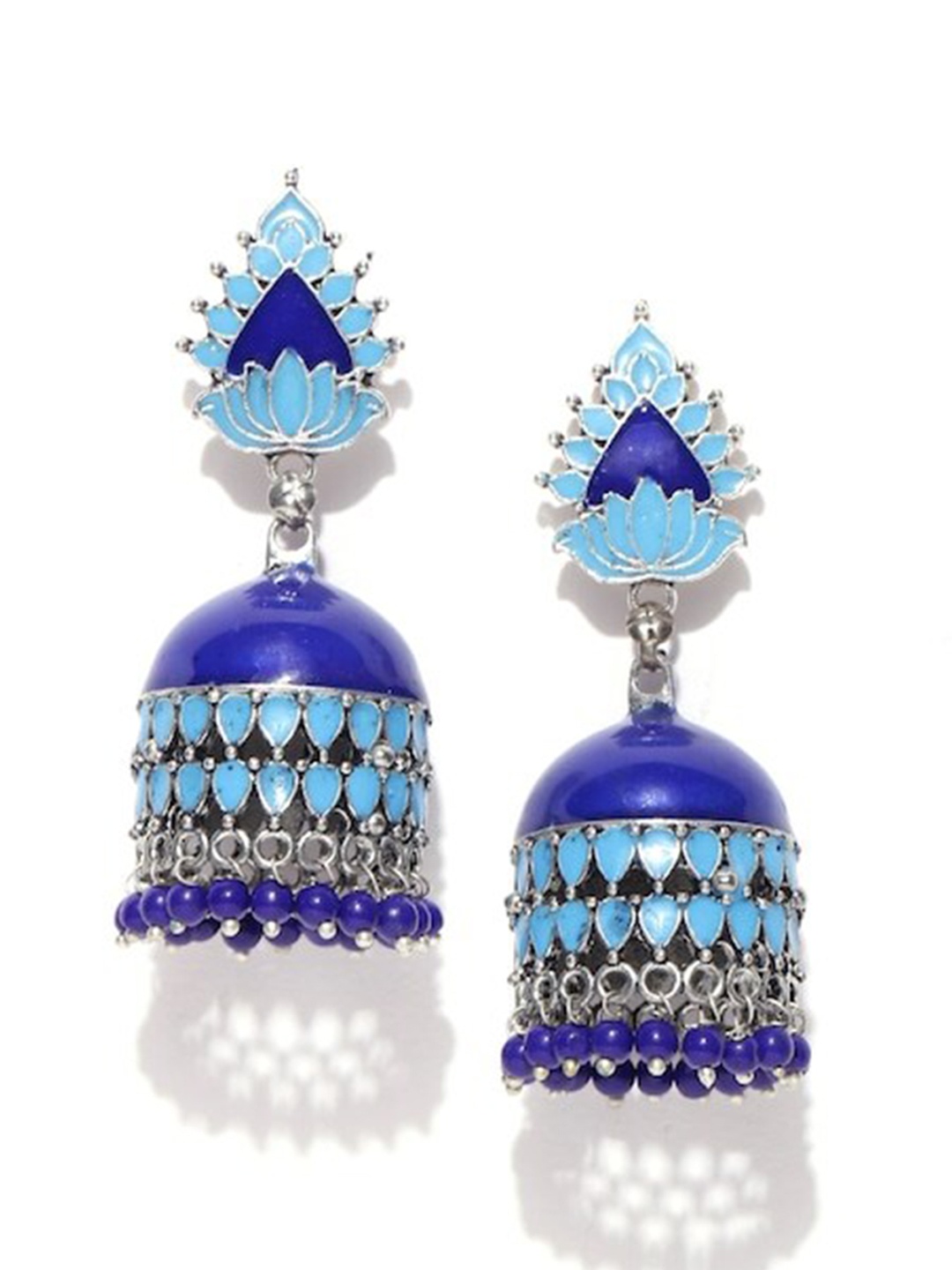 

Infuzze Brass Plated Dome Shaped Jhumkas, Silver