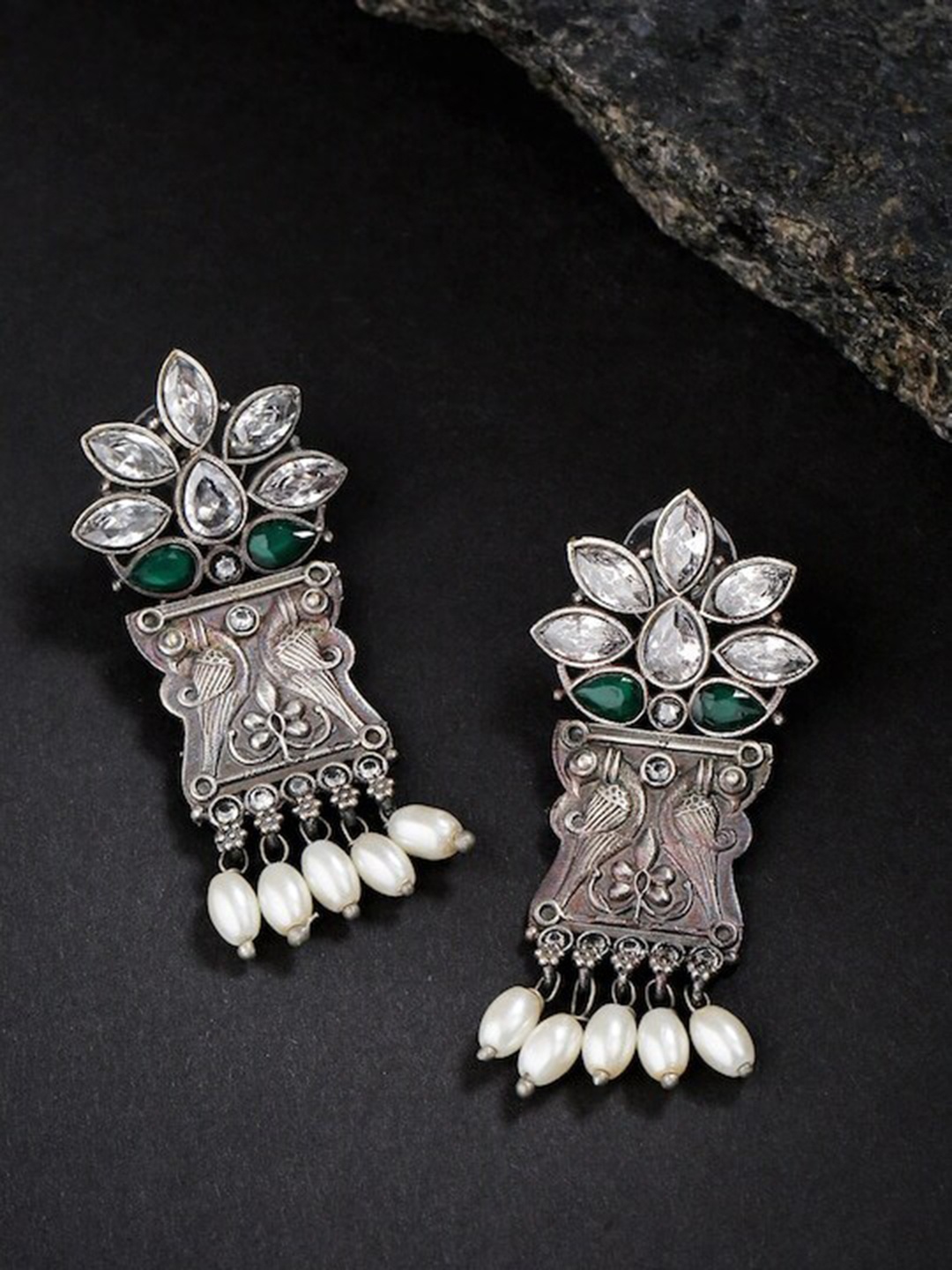 

Infuzze Silver-Plated Contemporary Drop Earrings