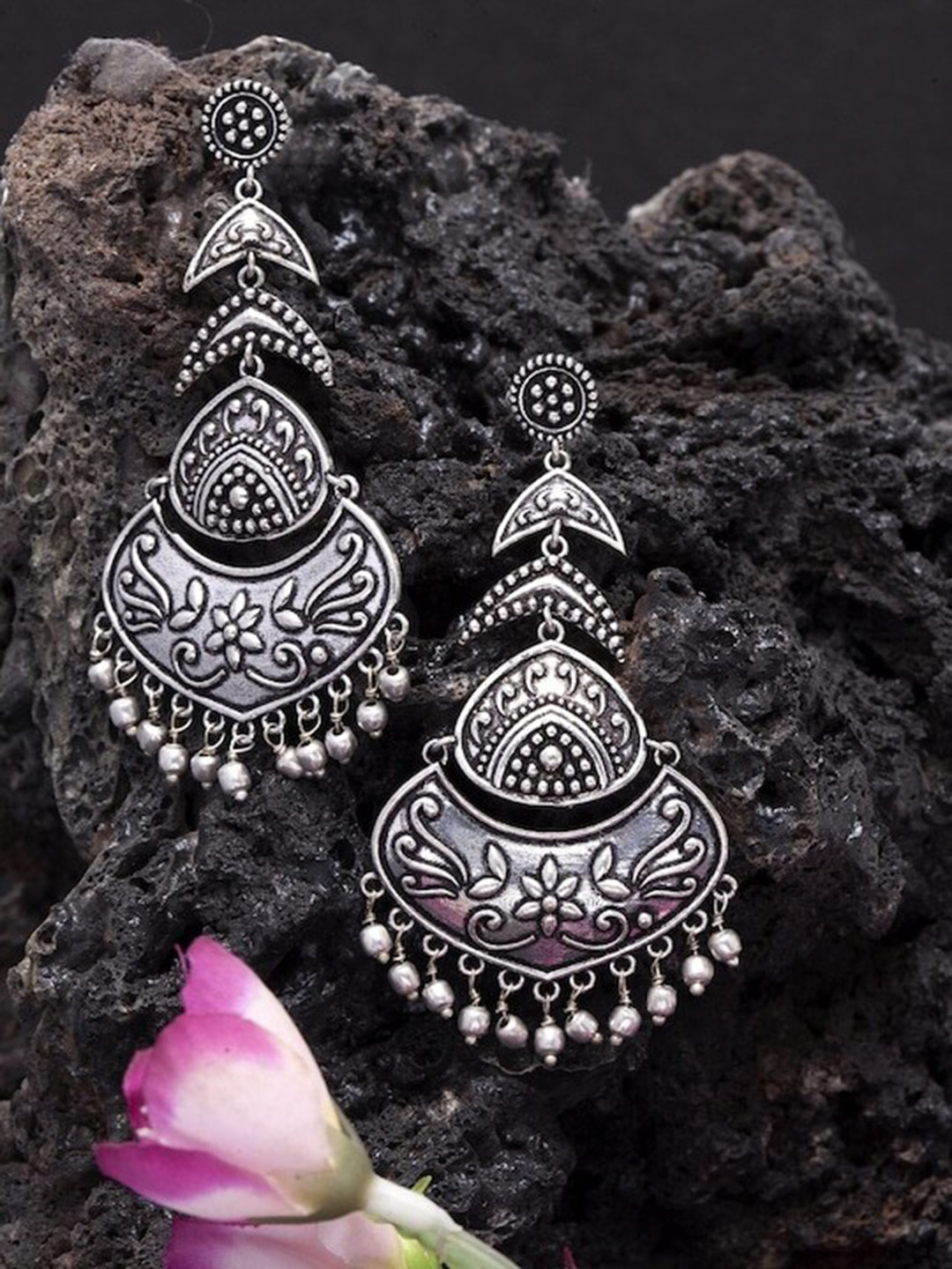 

Infuzze Silver-Plated Contemporary Drop Earrings
