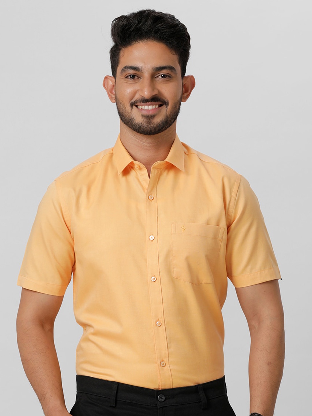 

Ramraj Spread Collar Formal Shirt, Orange