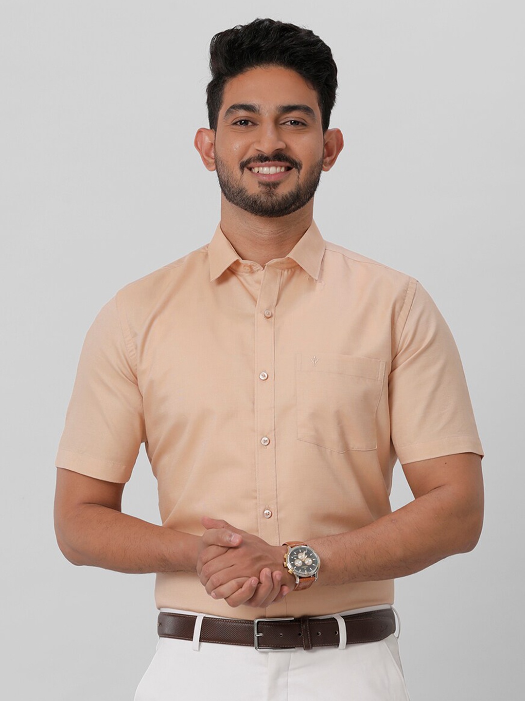 

Ramraj Spread Collar Formal Shirt, Orange