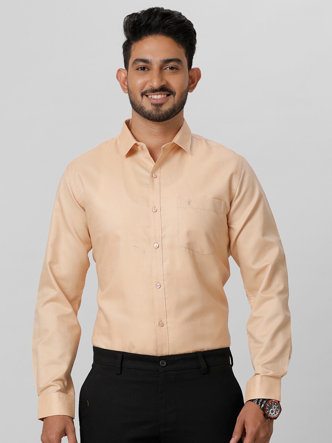 

Ramraj Spread Collar Formal Shirt, Orange