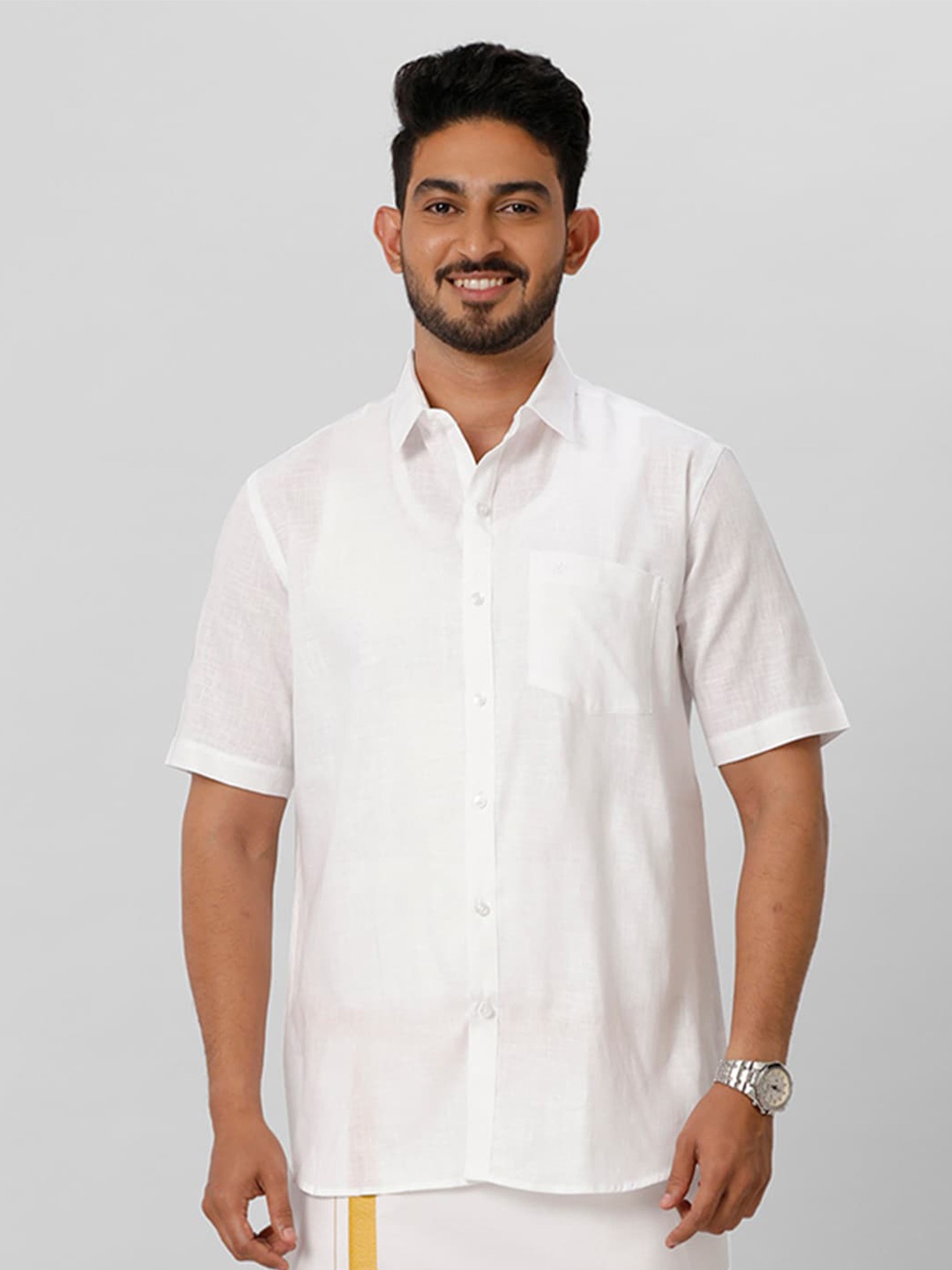 

Ramraj Spread Collar Casual Shirt, White