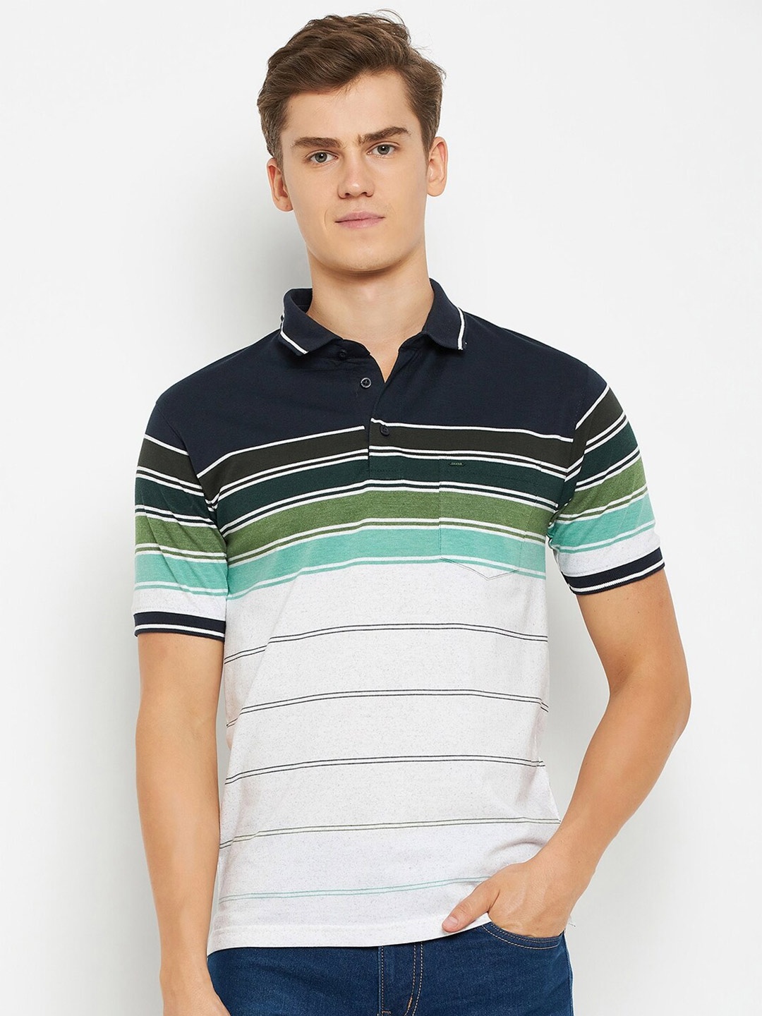 

Okane Polo Collar Regular Fit T-shirt, Blue