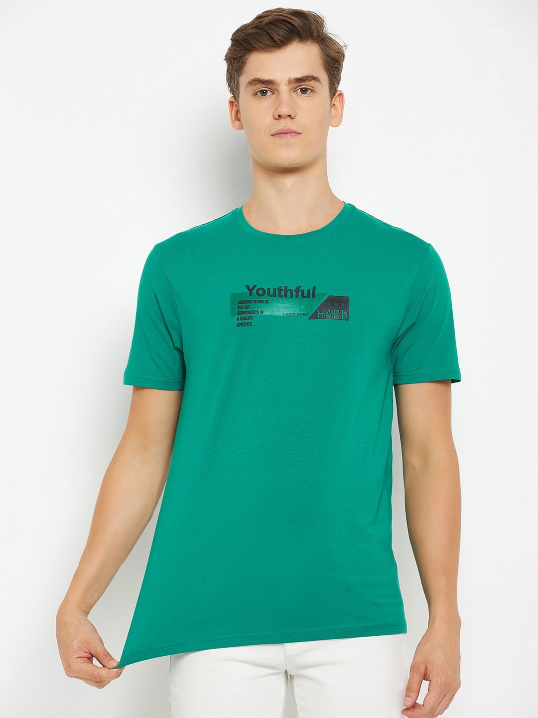 

Okane Typography Printed Regular Fit T-shirt, Green