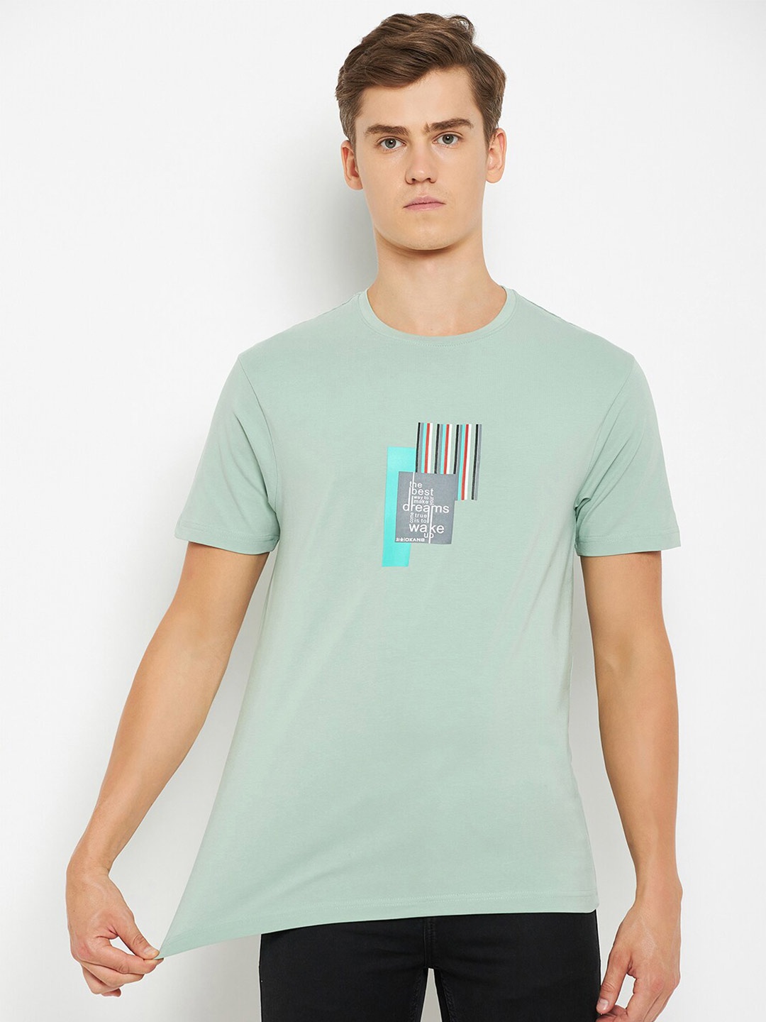 

Okane Graphic Printed Regular Fit T-shirt, Green
