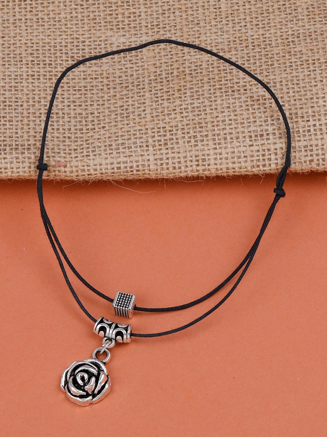 

Silver Shine Silver-Plated Beaded Thread Anklet