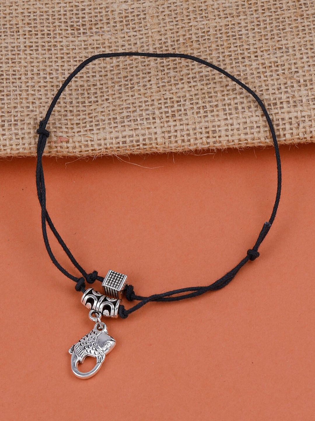 

Silver Shine Silver-Plated Thread Anklets