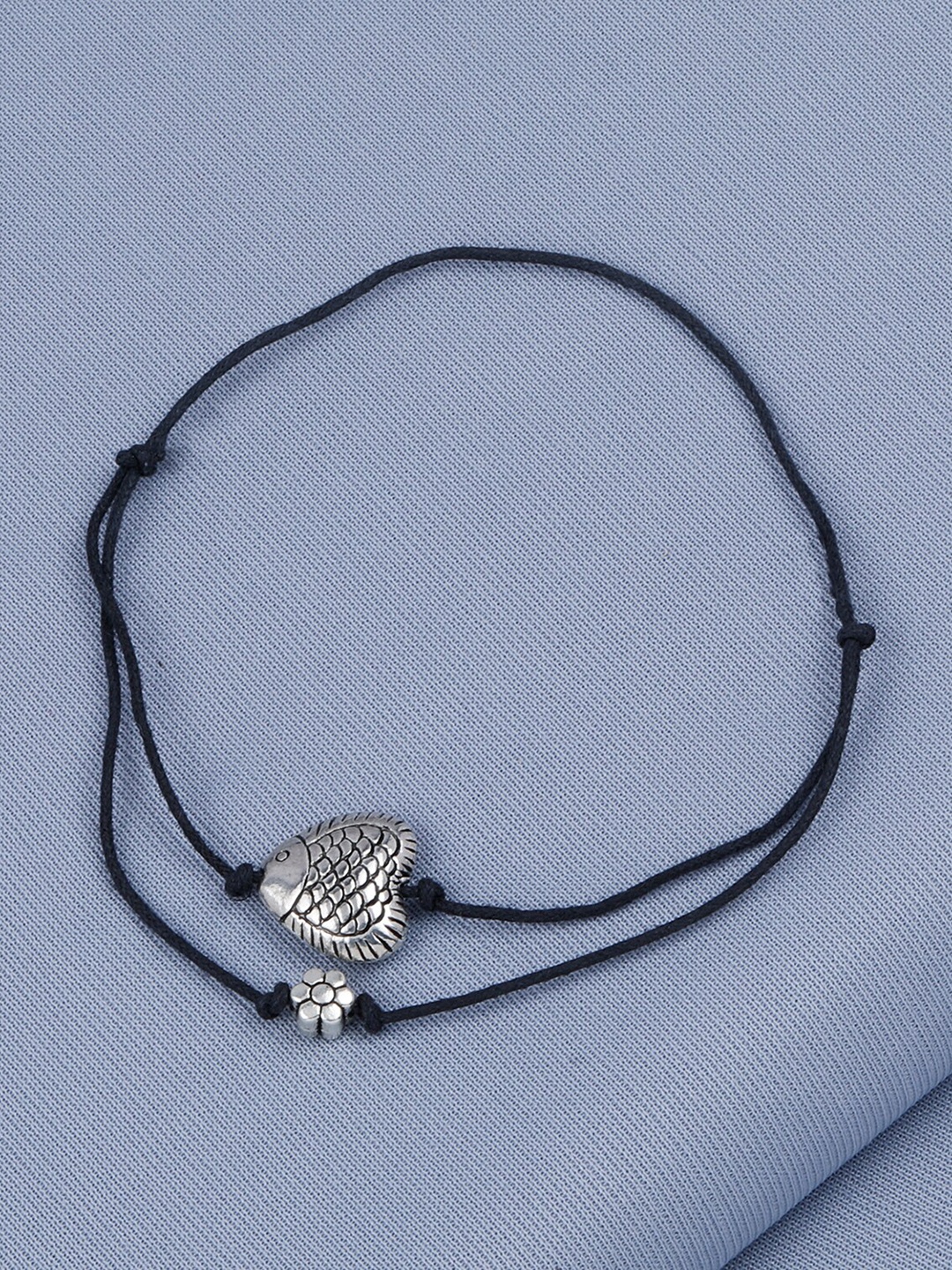 

Silver Shine Silver Plated Charm Thread Anklet